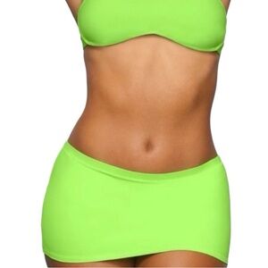 SKIMS Swim Micro Mini Skirt Neon Green Size L | Sold Out Rare NWT